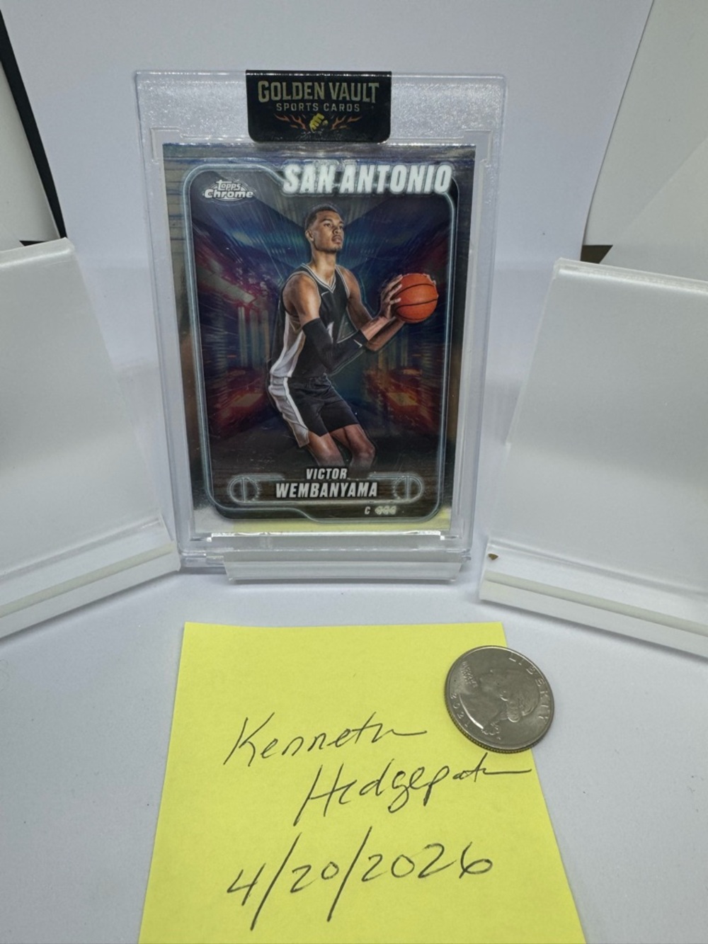 Topps White and Black Victor Wembanyama Card Back